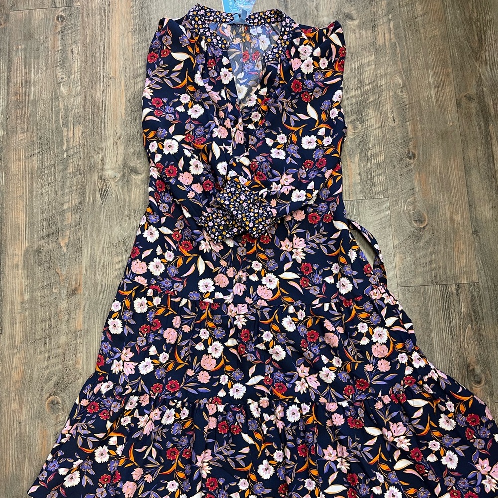 Tie Waist Button Front Dress